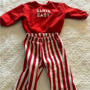 Cat & Jack Red and White Striped Baby Outfit